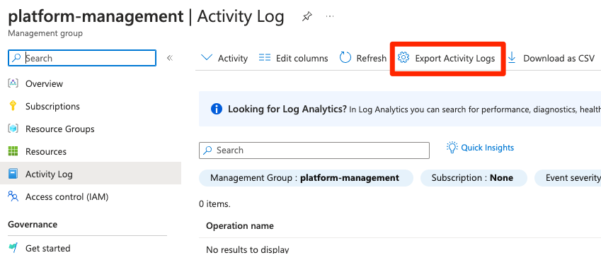 Export Activity Logs Button